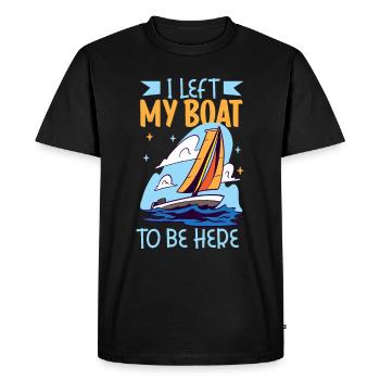 Bateau papa Capitaine Pontoon Sailor Croisière - T-shirt Premium bio Homme - noir - Devant - Nico (187cm)