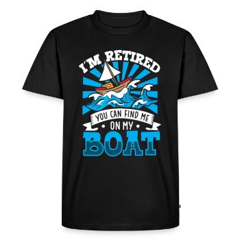 Bateau papa Capitaine Pontoon Sailor Croisière - T-shirt Premium bio Homme - noir - Devant - Nico (187cm)