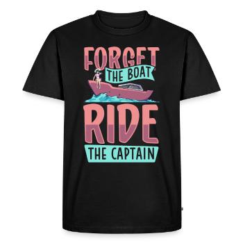 Bateau papa Capitaine Pontoon Sailor Croisière - T-shirt Premium bio Homme - noir - Devant - Nico (187cm)