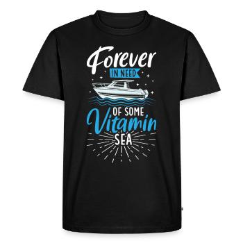 Bateau papa Capitaine Pontoon Sailor Croisière - T-shirt Premium bio Homme - noir - Devant - Nico (187cm)