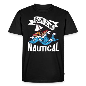 Bateau papa Capitaine Pontoon Sailor Croisière - T-shirt Premium bio Homme - noir - Devant - Nico (187cm)