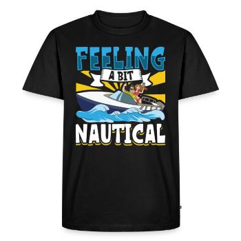 Bateau papa Capitaine Pontoon Sailor Croisière - T-shirt Premium bio Homme - noir - Devant - Nico (187cm)