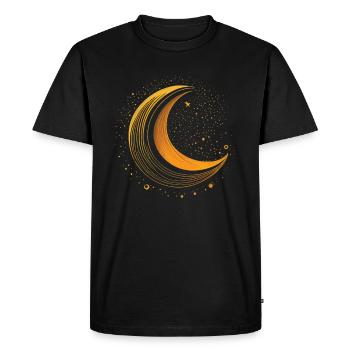 Phases de la Lune, pleine lune, étoiles, espace, lune, nuit - T-shirt Premium bio Homme - noir - Devant - Nico (187cm)