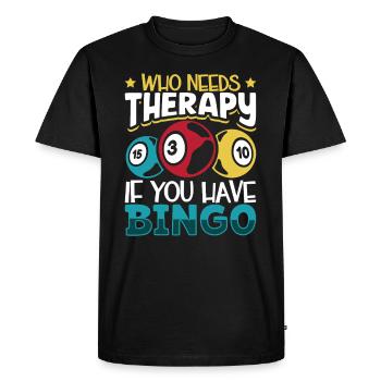 Jeu de cartes de bingo Grand-mère Joueur de bingo Cartes de bingo - T-shirt Premium bio Homme - noir - Devant - Nico (187cm)
