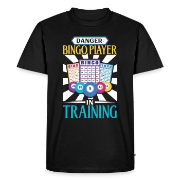 Jeu de cartes de bingo Grand-mère Joueur de bingo Cartes de bingo - T-shirt Premium bio Homme - noir - Devant - Nico (187cm)