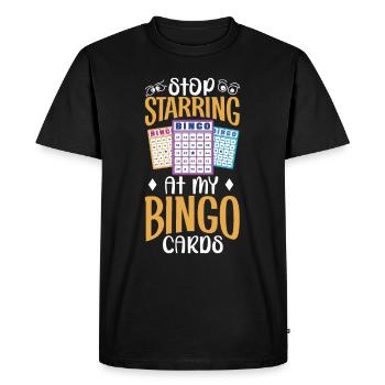 Bingo Card Game Grandma Bingo Player Bingo Cards - Men's Premium Organic T-Shirt - black - Front - Nico (187cm)