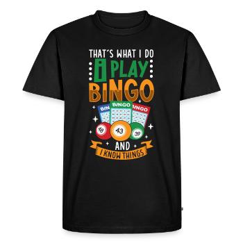 Bingo Card Game Grandma Bingo Player Bingo Cards - Men's Premium Organic T-Shirt - black - Front - Nico (187cm)