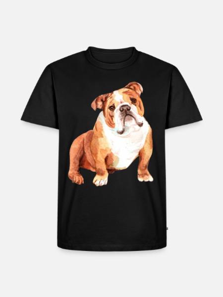 Bulldog and Bulldog face - Men's Premium Organic T-Shirt - black
