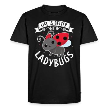 Coccinelle Coccinelle Entomologie Insectes - T-shirt Premium bio Homme - noir - Devant - Nico (187cm)