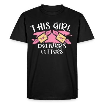 Commis des postes Postlady Postman Post Office - T-shirt Premium bio Homme - noir - Devant - Nico (187cm)
