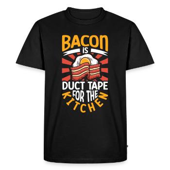 Amateur de bacon drôle Bacon célèbre nourriture Keto - T-shirt Premium bio Homme - noir - Devant - Nico (187cm)