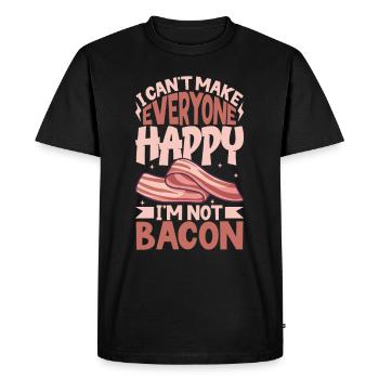 Amateur de bacon drôle Bacon célèbre nourriture Keto - T-shirt Premium bio Homme - noir - Devant - Nico (187cm)