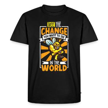 Honey bee beekeeping beekeeper honey bee apiary - Men's Premium Organic T-Shirt - black - Front - Nico (187cm)