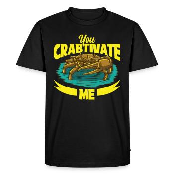 Crab crab crab whisperer crab hunting fisherman - Men's Premium Organic T-Shirt - black - Front - Nico (187cm)