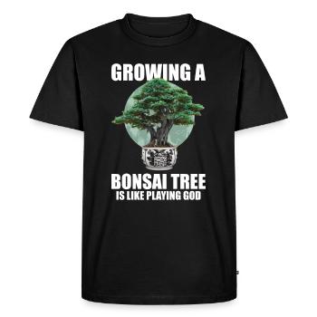 Bonsaï Japon Silhouette Jardinier Jardinier Amoureux du Jardinage - T-shirt Premium bio Homme - noir - Devant - Nico (187cm)