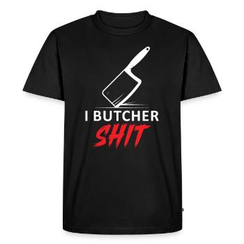 Butcher, Butcher, Meat, Meat Cutter - Men's Premium Organic T-Shirt - black - Front - Nico (187cm)