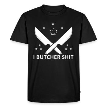 Butcher, Butcher, Meat, Meat Cutter - Men's Premium Organic T-Shirt - black - Front - Nico (187cm)