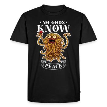 Athéisme athée Spaghetti volant - T-shirt Premium bio Homme - noir - Devant - Nico (187cm)