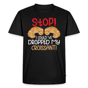 croissant french food french cuisine baker baking - Men's Premium Organic T-Shirt - black - Front - Nico (187cm)