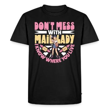 Commis des postes Postlady Postman Post Office - T-shirt Premium bio Homme - noir - Devant - Nico (187cm)