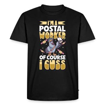 Commis des postes Postlady Postman Post Office - T-shirt Premium bio Homme - noir - Devant - Nico (187cm)