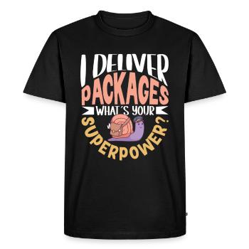 Commis des postes Postlady Postman Post Office - T-shirt Premium bio Homme - noir - Devant - Nico (187cm)