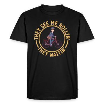 Postal worker mail lady postman mail - Men's Premium Organic T-Shirt - black - Front - Nico (187cm)