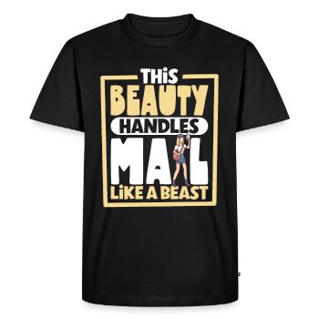 Postal worker mail lady postman mail - Men's Premium Organic T-Shirt - black - Front - Nico (187cm)
