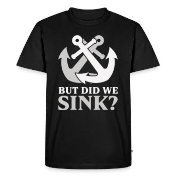 Bateau papa Capitaine Pontoon Sailor Croisière - T-shirt Premium bio Homme - noir - Devant - Nico (187cm)