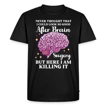 Blague sur la chirurgie cérébrale Cadeau de sensibilisation à la chirurgie cérébrale - T-shirt Premium bio Homme - noir - Devant - Nico (187cm)