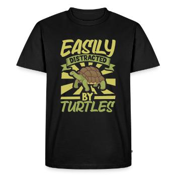 Boxer Boxing Turtle Turtles Sea Ocean Reptile - T-shirt Premium bio Homme - noir - Devant - Nico (187cm)