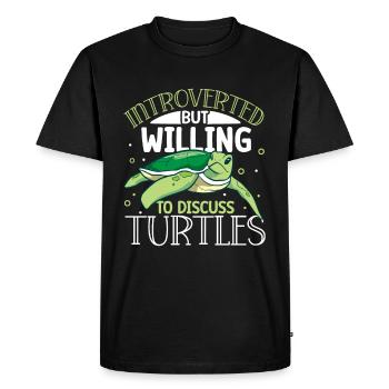 Boxer Boxing Turtle Turtles Sea Ocean Reptile - T-shirt Premium bio Homme - noir - Devant - Nico (187cm)