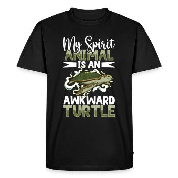 Boxer Boxing Turtle Turtles Sea Ocean Reptile - T-shirt Premium bio Homme - noir - Devant - Nico (187cm)
