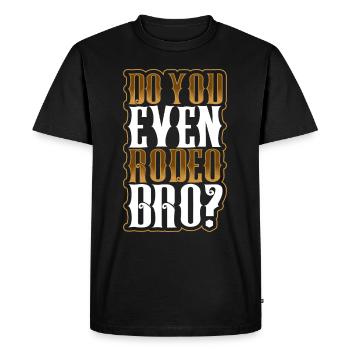 Cowboy Barn Bull Rider Rodeo Country Western - Men's Premium Organic T-Shirt - black - Front - Nico (187cm)