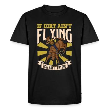 Cowboy Barn Bull Rider Rodeo Country Western - Men's Premium Organic T-Shirt - black - Front - Nico (187cm)