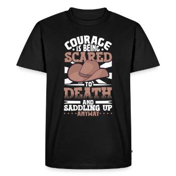 Cowboy Barn Bull Rider Rodeo Country Western - Men's Premium Organic T-Shirt - black - Front - Nico (187cm)
