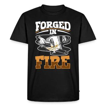 Forgeron Métallurgiste Bladesmith Métal - T-shirt Premium bio Homme - noir - Devant - Nico (187cm)