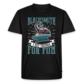 Forgeron Métallurgiste Bladesmith Métal - T-shirt Premium bio Homme - noir - Devant - Nico (187cm)