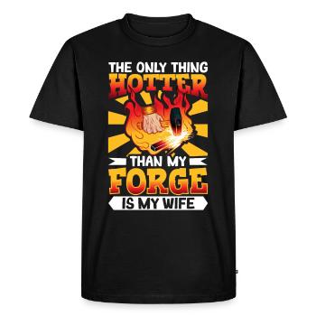 Forgeron Métallurgiste Bladesmith Métal - T-shirt Premium bio Homme - noir - Devant - Nico (187cm)