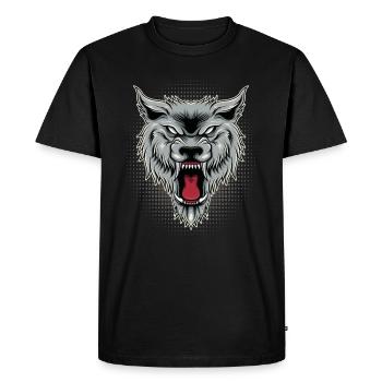 Loup loups amoureux loup design - T-shirt Premium bio Homme - noir - Devant - Nico (187cm)