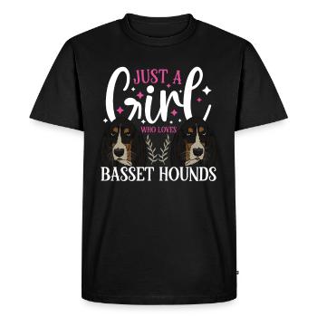 Chien basset hound Pet Dog Lover Puppy basset hound - T-shirt Premium bio Homme - noir - Devant - Nico (187cm)