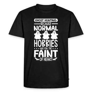 Recherche paranormale Halloween Ghost Hunter - T-shirt Premium bio Homme - noir - Devant - Nico (187cm)