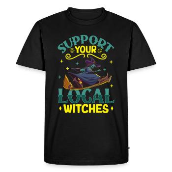 Sorcière Occulte Gothique Sombre Satanique Impie - T-shirt Premium bio Homme - noir - Devant - Nico (187cm)