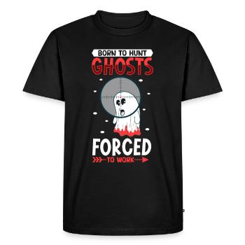 Recherche paranormale Halloween Ghost Hunter - T-shirt Premium bio Homme - noir - Devant - Nico (187cm)