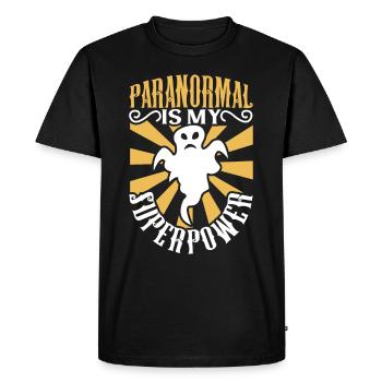 Recherche paranormale Halloween Ghost Hunter - T-shirt Premium bio Homme - noir - Devant - Nico (187cm)