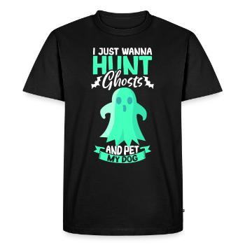 Recherche paranormale Halloween Ghost Hunter - T-shirt Premium bio Homme - noir - Devant - Nico (187cm)