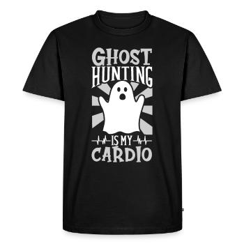 Recherche paranormale Halloween Ghost Hunter - T-shirt Premium bio Homme - noir - Devant - Nico (187cm)