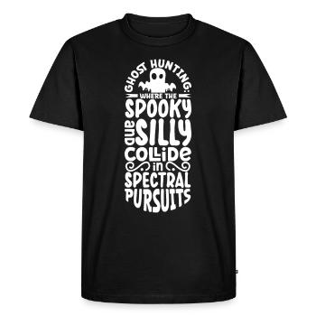 Recherche paranormale Halloween Ghost Hunter - T-shirt Premium bio Homme - noir - Devant - Nico (187cm)