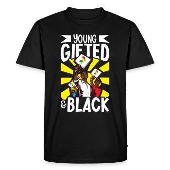 Afro Black Girl Pride Afro Girl Afrocentric - Men's Premium Organic T-Shirt - black - Front - Nico (187cm)