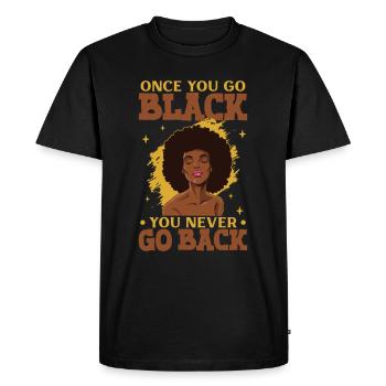 Afro Black Girl Pride Afro Girl Afrocentric - Men's Premium Organic T-Shirt - black - Front - Nico (187cm)